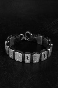 Tobias Wistisen Cracked beads Macrame Sterling Silver Bracelet