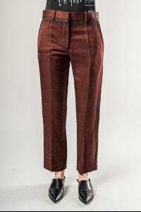 Haider Ackermann Cropped Straight Cut Trousers with Thorn Embroidery