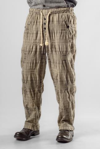 A Tentative Atelier Grover 3D Fabric Checked Trousers