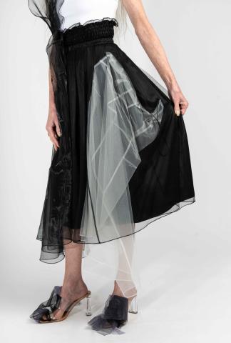 QUETSCHE Japanese Silk Organza Layered Skirt