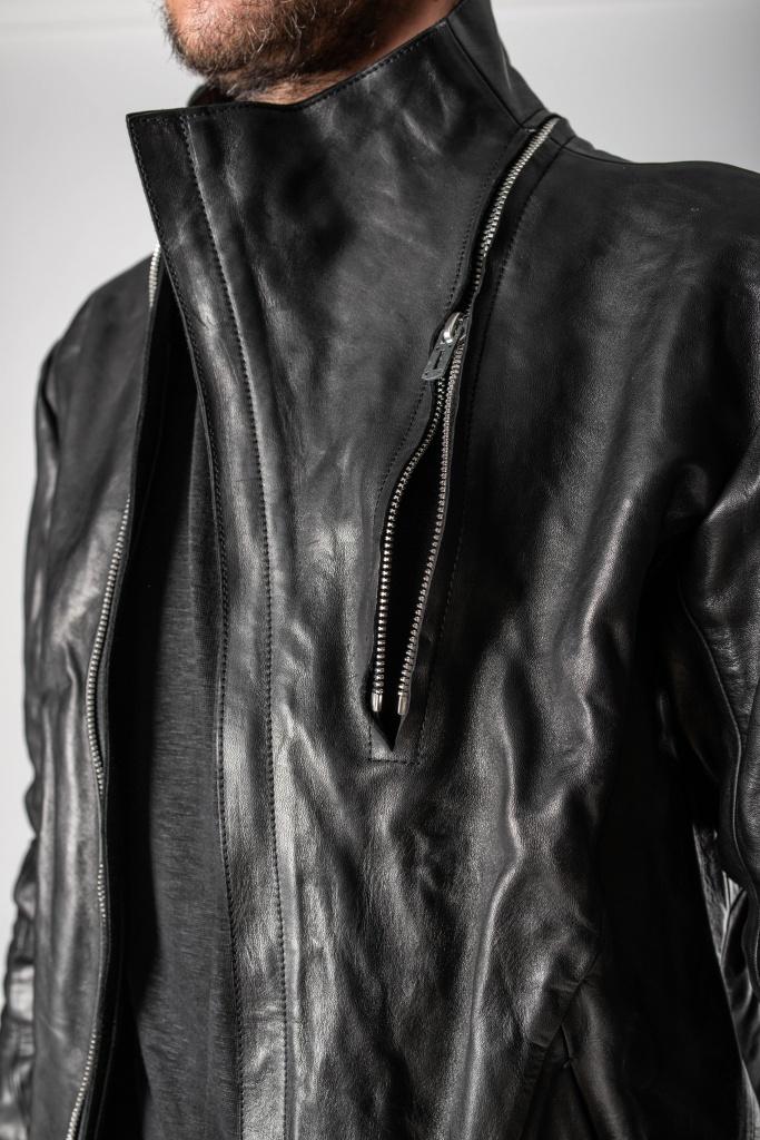 D.HYGEN 2-Zip Throne Collar Leather Jacket | Elixirgallery
