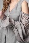 Phaédo Studios Tussah Silk Draped Open Shoulder Silk Dress