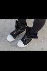 CA by Cinzia Araia Double Zipped Nylon High-top Sneakers with Leather Heel