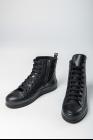 Ann Demeulemeester Classic Leather Sneakers (Vitello Olio Nero)