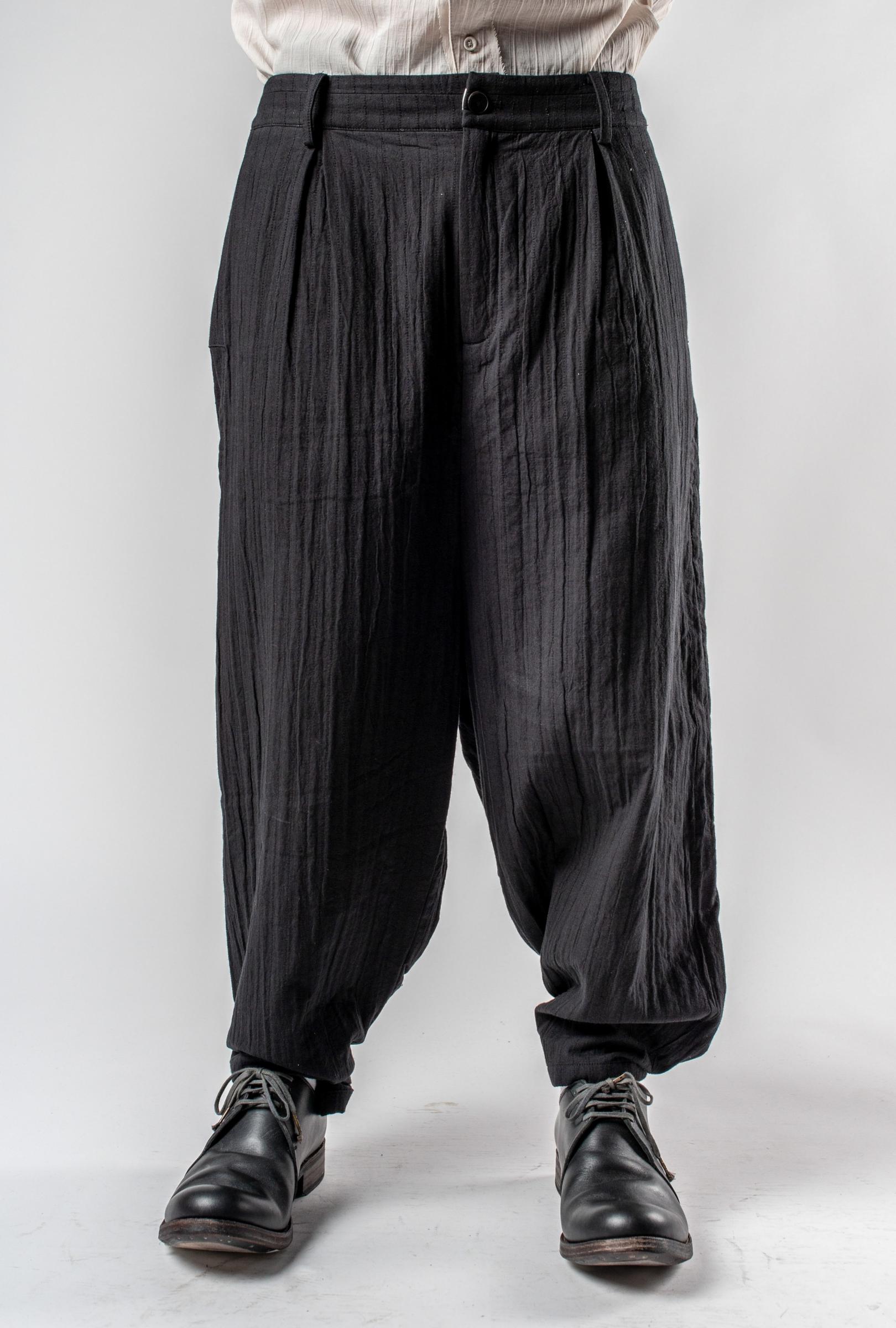 Aleksandr Manamis Structured Wide Trousers with Foldable Hem 