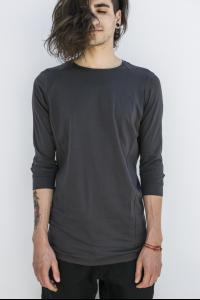 Devoa Anatomic Three Quarter Sleeve T-shirt with Morse Code Brand Print
