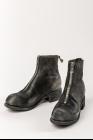 GUIDI PL1RU BLKT Distressed Horse Reverse Leather Front-zip Boots