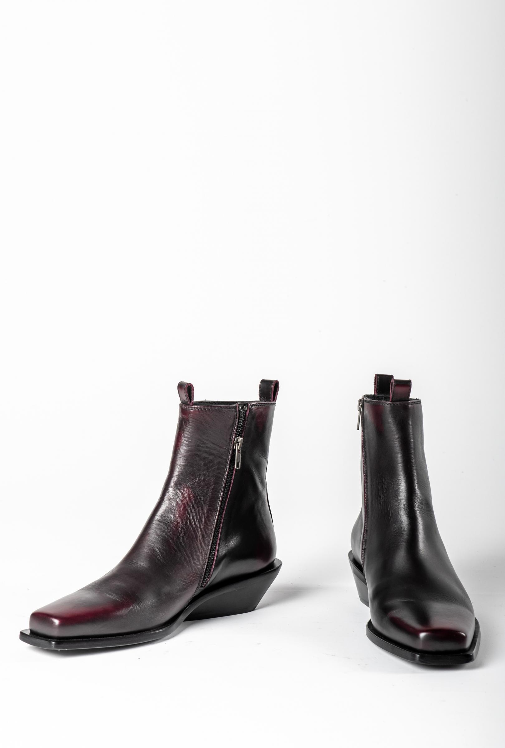 Ann Demeulemeester Ankle Boots (Asportabile Nero/Bordeaux Ann Demeulemeester Ankle Boots (Asportabile Nero/Bordeaux
