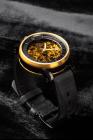 FOB PARIS Rehab 360 Exposed Skeleton Watch with Suede Calf Leather Strap