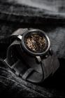 FOB PARIS Rehab 360 Exposed Skeleton Watch with Suede Calf Leather Strap