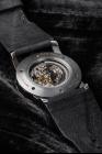 FOB PARIS Rehab 413 Exposed Skeleton Watch with Suede Calf Leather Strap