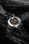 FOB PARIS Rehab 360 Exposed Skeleton Watch with Cracked Calf Leather Strap