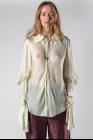 Phaédo Studios Silk Blend Elongated Draped Sleeve Button-up Shirt