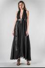 Theodora Bak Low Cut Dress with Leather Belt