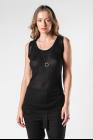 Ann Demeulemeester Double Ribbed Hems Tank Top (Aura Black)