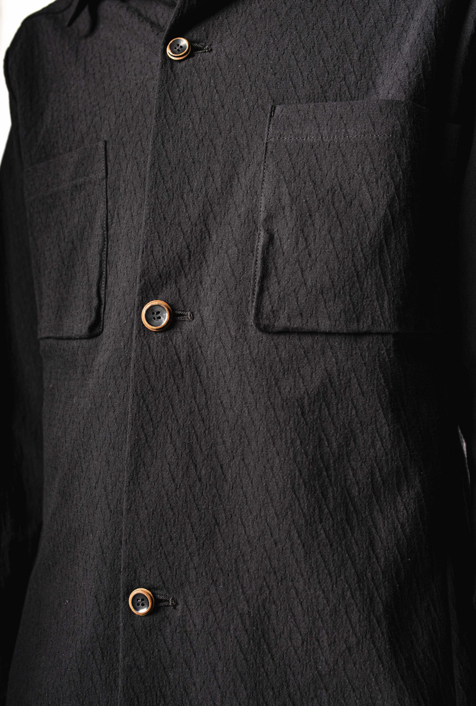 Individual Sentiments Textured Buttoned Work Jacket | Elixirgallery