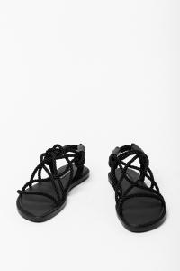 Ann Demeulemeester Rope and Leather Sandals (Tuscon Nero)