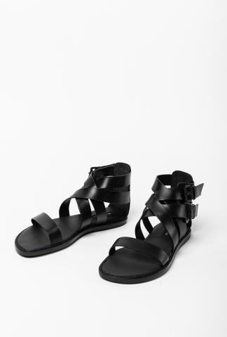 Ann Demeulemeester Buckled Leather Sandals (Tuscon Nero)