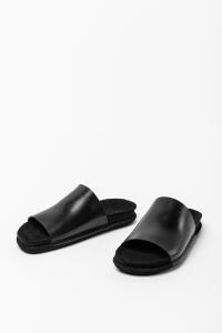 Ann Demeulemeester Leather Slides (Vacchetta Nero)