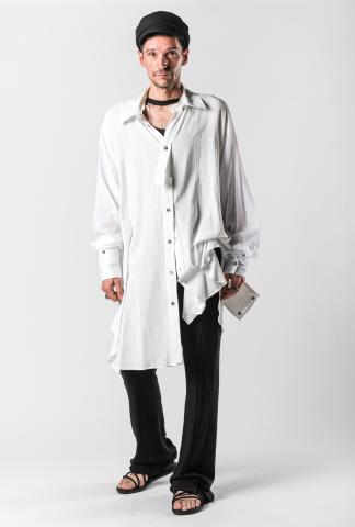 Ann Demeulemeester Double Cuff, Button Strap Oversized Shirt (Sidar Ecru and Tiriel White)