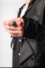 Ann Demeulemeester Double Cuff, Button Strap Oversized Shirt (Tiriel and Rigatino Black)