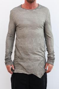Manuel Marte Cold Dyed Elongated Asymmetric Long Sleeve T-shirt