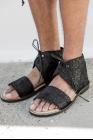 Barny Nakhle Wrinkled Leather Laced Sandals