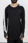 11 By BBS Charcoal long sleeve striped tee