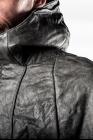 D.HYGEN Ash Dyed 0.3mm Bonded Horse Leather Hooded Jacket