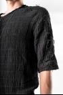 Mavranyma Burned Fusing Distressed Woven Raglan Short Sleeve T-shirt