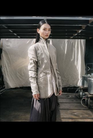 Chiahung Su Reversible Jacket with Frayed Lapel
