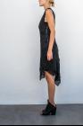 Alessandra Marchi Asymmetric Lace Applique Dress