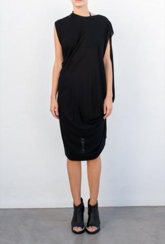 Moohong Asymmetric Draped Short Dress