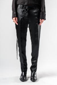Ann Demeulemeester Tapered Fold-over Trousers with Belt