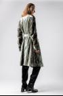 Ann Demeulemeester Iridescent Velvet Shawl Collar Coat with Belt