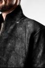 D.HYGEN Textured Horseback Leather Throne Collar Blazer