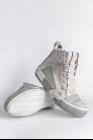 Boris Bidjan Saberi BAMBA1 Light Grey High Top Leather Sneakers