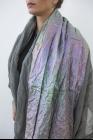 Simona Tagliaferri Textured Metal and Silk Blend Scarf with Iridescent Panel