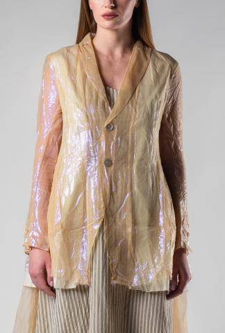 A Tentative Atelier Jonquill Translucent Silk and Metal Blend Blazer