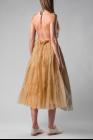 A Tentative Atelier Sontag Semi Pleated Silk Striped Dress