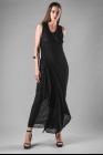 Marc Le Bihan Asymmetric Linen Side Drape Dress