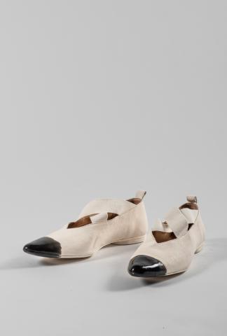 Uma Wang Pointy Dipped Leather Ballerina Shoes