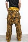 Boris Bidjan Saberi P2 pullable easy pants hand-painted mustard-yellow