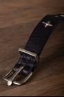 M.A+ F2B1 Sterling Silver Cross Studded Leather Bracelet