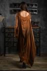 Atelier Septem Textured Silk Rust Dress with Belt