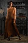 AtelierSeptem Textured Silk Rust Dress with Belt