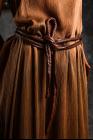 Atelier Septem Textured Silk Rust Dress with Belt