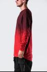 D.HYGEN Gradient Red Textured Layered Hem Long Sleeve T-shirt