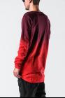 D.HYGEN Gradient Red Textured Layered Hem Long Sleeve T-shirt