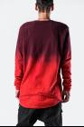 D.HYGEN Gradient Red Textured Layered Hem Long Sleeve T-shirt